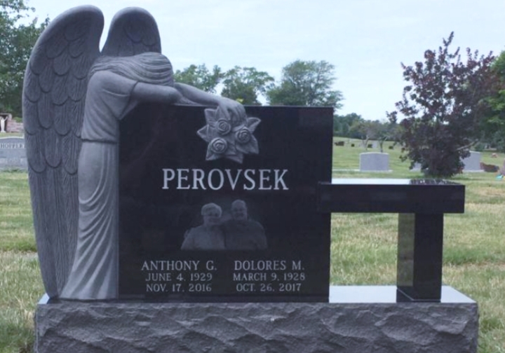 Upright Double Monument - PEROVSEK - Kotecki Family Memorials