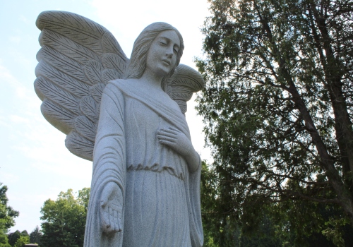 Bedford Cemetery - Granite Angel Statue - Kotecki Family Memorials